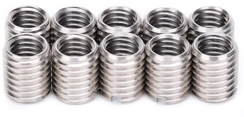 10Pcs M8 M10 Thread Repair Insert Nut, Stainless Steel Threaded Sleeve, Female to Male Screw Reducing Conversion Tool for Aviation, Automobile, Lamp and Mold Repair
