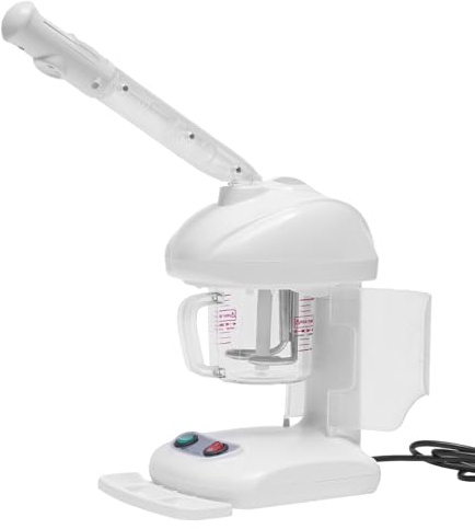 Steamer per capelli 480 W modalità vapore, vaporizzatore viso con tubo spray per vapore viso e cuffia per la cura dei capelli, serbatoio dell'acqua da 450 ml, sauna facciale, Steamer per la cura del