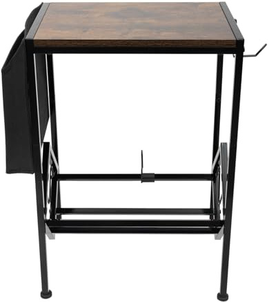 WAZYKJMDXX Heavy-Duty Rolling Record Stand, 2-Shelf Storage Rack with Headphone Hook & Brake Wheels, 110lbs Capacity for Vinyl, Books, CDs, Modern Home Decor