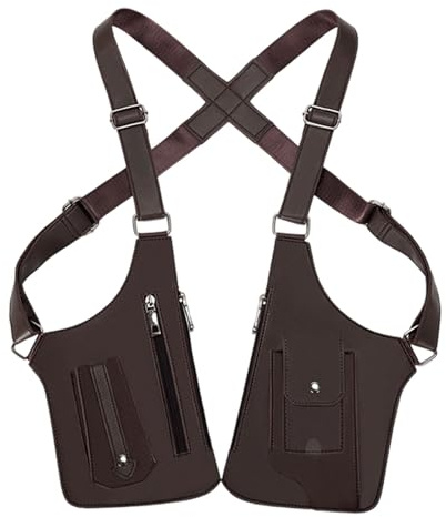 Générique Sac Bandoulière Double Homme, Sac De Harnais D'épaule, Holster D'épaule À Double Poche, Harnais Antivol Cuir Homme, Sac De Poitrine Antivol En Cuir Pour Homme Pour Hommes Femmes