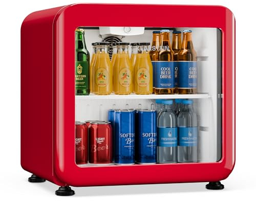 Klarstein Audrey Evo Drinks Fridge 45 L – Dryckeskylskåp med glasdörr, LED-lampa, justerbar temperatur 0-10 °C, tyst drift
