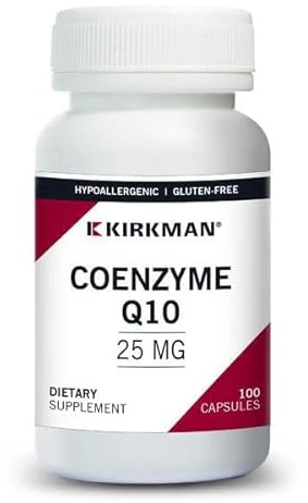 Kirkman Coenzyme Q10 25 mg - Hypoallergenic || 100 Vegetarian Capsules || CoQ10 || Supports Immune System || Gluten and Casein Free || Capsules are Plant Based