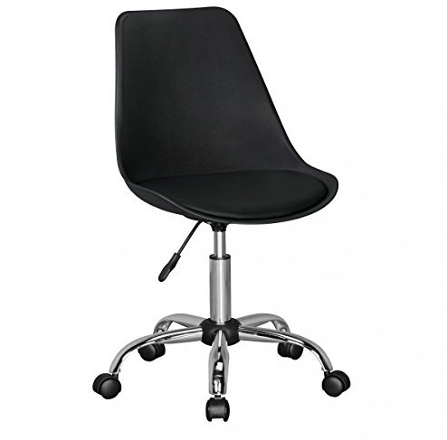 AMSTYLE Korsika, Drehstuhl Kunstleder Schwarz, Drehsessel Wartezimmerstuhl, Schreibtischstuhl Rückenlehne verstellbar