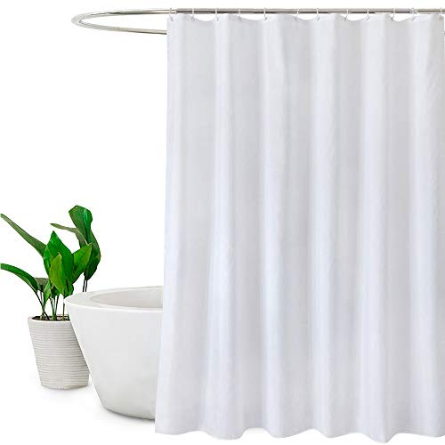 EurCross Extra Wide Shower Curtains 240 x 180cm drop,Water-resistant Machine Washable White Fabric Large Shower Curtain or Liner for Bathroom,Size W 95 x L 72