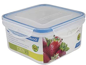 ORYX Recipiente Hermetico Plastico Cuadrado 1200 ml. 15x15x8 (Alt.) cm.