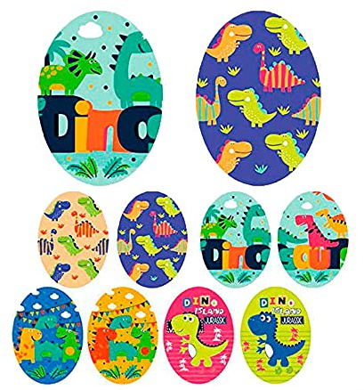 8 toppe serigrafate per bambini da stirare sui vestiti. Applicazioni termoadesive per riparare e decorare pantaloni, giacche, maglioni, zaini, ecc. (Dinosaurs)
