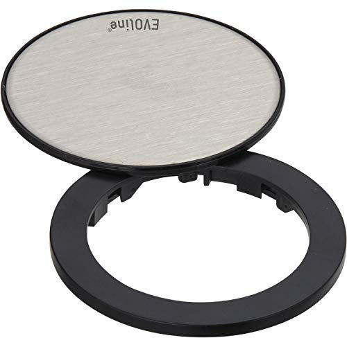 EVOline 159909280700 One - Anello di copertura con coperchio girevole, in acciaio INOX, colore: Nero