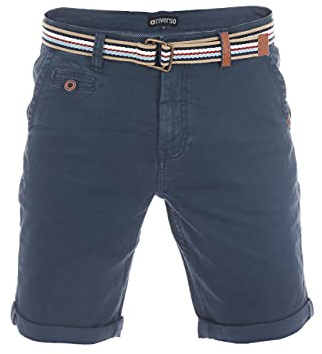 riverso RIVKlaas - Pantalones Cortos Chinos para Hombre, Corte Regular, Cinturón, Bermuda, Pantalones Cortos de Verano, 98% algodón, Verde, Rojo, Azul, Beige, Gris, W30 - W42
