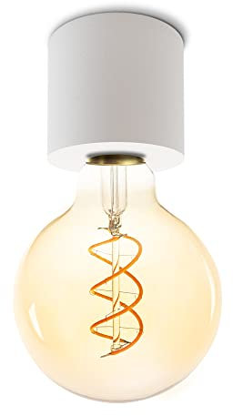 SSC-LUXon NAMBI Design Aufbauleuchte E27 Vintage inkl. Retro Filament E27 LED Glühbirne - Deckenspot weiß extra warmes Licht