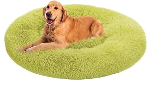 ZHULONGRUSHUI Hundebett flauschig,Donut Kissen,Flauschiges Hundebett für große,Rund Plüsch Hundesofa Hundekörbchen Katzenkissen Flauschig,waschbar,Mittelgroße und Große Hunde(Grün)