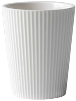 wongwongcat Zahnbürstenbecher aus Keramik, vertikale Streifen, für Paare, Badezimmerbecher, gestreifte Keramik-Kaffeetasse, Trinkbecher (weiß)