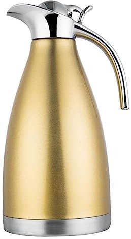 Cabilock Insulated Vacuum Jug 2 Litre Stainless Steel Hot Water Jug Vacuum Water Bottle for Hot Beverage, Insulated Coffee Tea Carafe, Safe for Family Use