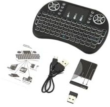 Mini Tastiera Wireless Retroilluminata 2.4GHz con Touchpad – Layout Italiano, Compatibile con Smart TV, PC, Android TV Box, Console – Ergonomica, Compatta e Ricaricabile