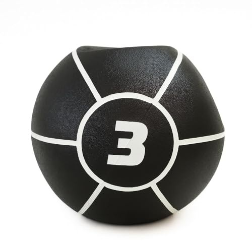 VIOK SPORT Balón Medicinal con Agarre 3, 4 y 5 kg – Entrenamiento Funcional, Crossfit, Rehabilitación y Fuerza – Antideslizante y Resistente (3kg)