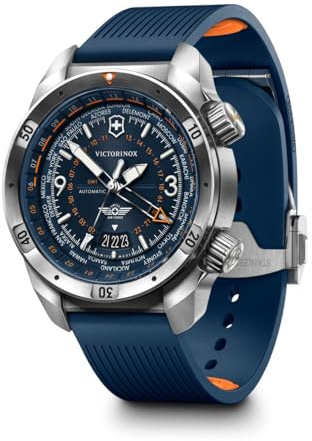 Victorinox Air Pro Automatic Blue Dial Blue Rubber Strap Watch 43mm - 242003