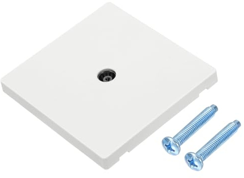 sourcing map TV Aerial Socket, TV/FM Coaxial Socket Plate, Single Port Coax Wall Face Plate with M4 Screw for Home Office Television Radio Connections, 90 x 86 mm, White
