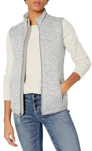 Charles River Apparel Damen Pacific Heathered Sweater-Fleeceweste Fleecejacke, Hellgrau (Light Grey Heather), 42