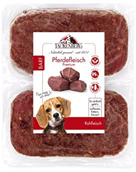 TACKENBERG Barf Pferdefleisch für Hunde - 14 x 500 g - leckeres Frostfleisch als Hundefutter in Premiumqualität - geeignetes Gefrierfutter für deinen Vierbeiner - ohne Zusatzstoffe