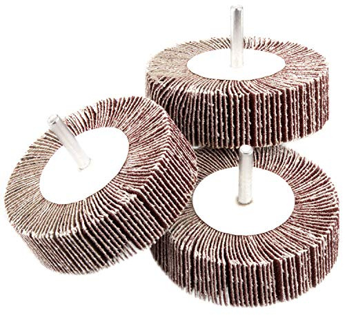 5 Pack Sanding Flap Wheel 3.15 x 1 x 1/4 inch Shank Mounted Flap Wheels 80 Grit Aluminum Oxide Abrasive Flap Grinding Wheels for Remove Rust, Weld Burr Polishing Flat - Fit for Most of Drill