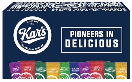 Kar’s Nuts Sweet ‘N Salty Trail Mix Variety Pack, Pack of 24 – Sweet ‘N Salty, Sweet ‘N Spicy, Peanut Butter ‘N Dark Chocolate – Individually Wrapped, Gluten-Free Snack Mix