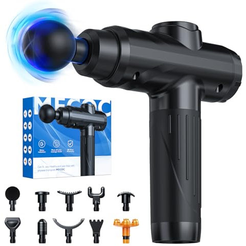 Massage Gun, Deep Tissue Percussion Massager for Pain Relief, Super Quiet Portable Body Relaxation Electric Muscle Massage Gun with 12 Attachment 30 Speed