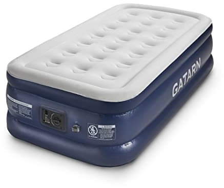 Gatarn Single Inflatable Mattress, Air Bed with a Built-in Electric Pump, Self-Inflation/Deflation Blow Up Airbed for Guest, Camping & Home Use 191x99x46cm