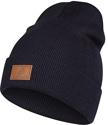 HAMUNI Beanie Mütze für Herren Damen, Klassische Wintermützen Bequem Atmungsaktiv Weich Acryl Beanie Hat Strickmütze Vintage Einfarbig Strick Bündchen Beanies Unisex