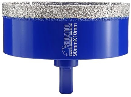 SHDIATOOL Diamant-Bohrkrone 90mm Dreieckschaft-Lochsäge für Porzellan Fliesen Marmor Keramik Granit