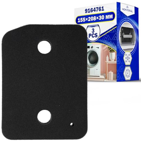 3 stycken torkfilter för kläder har storleken 208 x 155 x 30 mm med originalkod 9164761 för Miele - MONTERAL