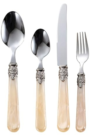 Serveringsbestick-set, rostfritt stål bestick-set – lämplig för dagligt bruk, serveringsset i rostfritt stål, retro redskapsset | resor, familjefester, banketter