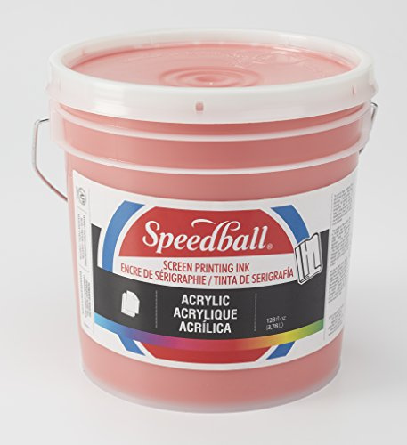 Speedball 004665 Acrylic Screen Printing Ink, 128 FL OZ, Fire Red