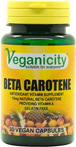 Veganicity Beta Carotene 15mg : Vitamin A Supplement : 30 Capsules