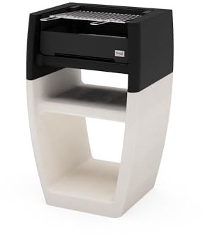 TUOZI - Einbaugrill für Holz und Holzkohle Modell EGO CORTA (Schwarz/Weiß - 60 x 47 x 95 cm) REF: 8001 - Für den Außenbereich