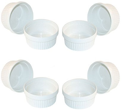 ToCi 12 x Soufflé Förmchen Ø 11 cm - Creme Brulee Schälchen | Ofenfeste Keramik Förmchen je 260 ml | Dessertschale Pastetenförmchen für Ragout Fin Schoko-Souffle
