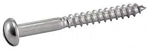 Lote de 200 tornillos de cabeza semicircular para madera con ranura (3,5 x 25 mm, acero inoxidable, A4, DIN96)