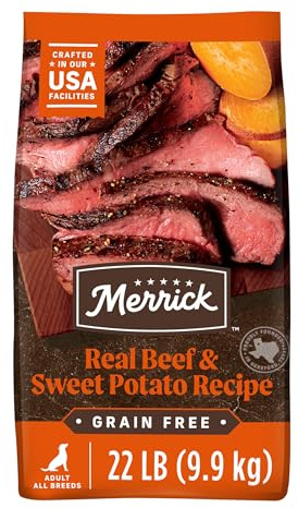 Merrick Premium Grain Free Dry Adult Dog Food, Wholesome And Natural Kibble, Real Texas Beef And Sweet Potato - 22.0 lb. Bag