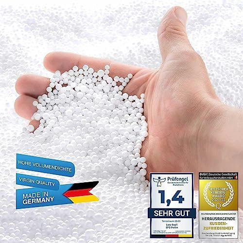 LAZY BAG Original EPS Perlen Sitzsackfüllung Sitzsack Styropor-Kügelchen Nachfüllpack Füllung für Sitzsäcke Sitzkissen Nackenkissen UVM. (100 Liter)