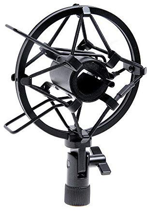 ETOPARS Montura Antichoque para Micrófono Soporte para Micrófono Anti Vibración Suspensión Microfono Clip Micrófono de Condensador Soporte de Montaje para 28mm-35mm Diámetro Negro