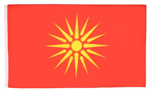 AZ FLAG - Drapeau Macédoine Ancien - 90x60 cm - Drapeau Macédonien 100% Polyester Avec Oeillets Métalliques Intégrés - Pavillon 50 g