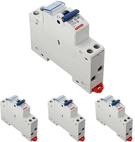 Gewiss GW90027 Interruttore Magnetotermico 16A, 1P+N, 4,5KA, Automatico, Multicolore, Pacco da 4