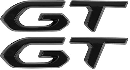 GT Emblem - Insignia de coche con logotipo de cola trasera (Negro)