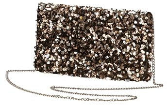 Vera Mont Damen Clutch-Tasche mit Pailletten ACC, Schwarz/Beige