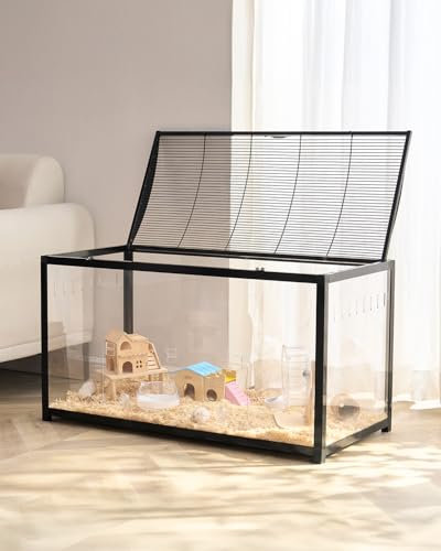 VEVOR Hamsterkäfig, 360°-Sicht, transparenter Hamsterlebensraum, Kleintierkäfig, 96x47x55 cm, belüfteter Mäusekäfig mit Vordertür, Rattenkäfig, tragbares Hamsterhaus für Ratten, Meerschweinchen