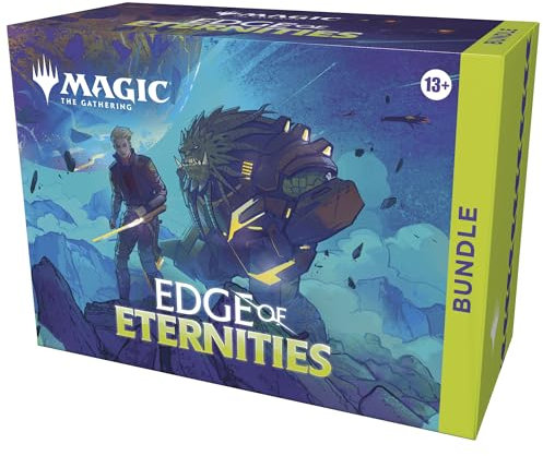 Magic: The Gathering Am Rande der Ewigkeiten Bundle – Bundle (9 Play-Booster, 30 Länderkarten, 1 Karte mit alternativer Illustration + Exklusives Zubehör) (Englische Version)