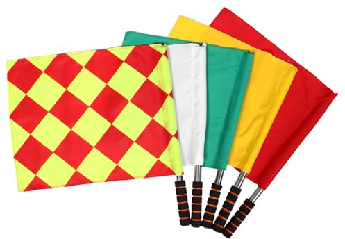 Toddmomy Lot de 5 drapeaux de juge de ligne de volley-ball : drapeaux de signalisation manuelle pour arbitres de compétition, pour sports scolaires, football, volley-ball, activités de guide