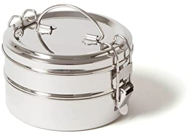 Eco Boîte à Pain Tiffin Double XL en Acier Inoxydable avec 2 Couches 1400 ML