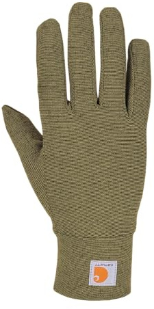 Carhartt Mens Force Liner Glove with Silicon Grip Palm and Touchscreen-Compatible Fingers, Burnt Olive Heather, Medium US