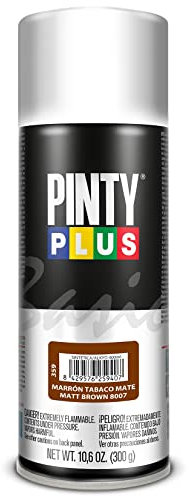 PINTY PLUS Pintura en Spray Basic 520cc Marrón Tabaco Mate 8007, 400 ml (Paquete de 1), 400