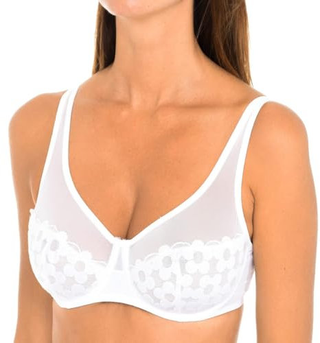DIM Soutien-Gorge Femme Avec Armatures Generous Broderie x1, Blanc, 100D
