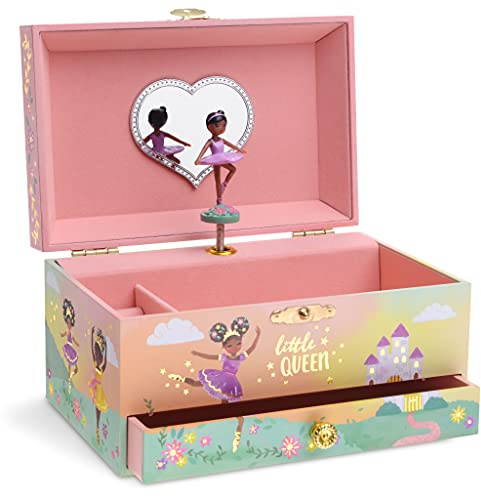 Jewelkeeper - Boîte à Bijoux Musicale pour filles avec un tiroir coulissant et une ballerine noire, design petite reine - Mélodie Somewhere Beautiful Dreamer